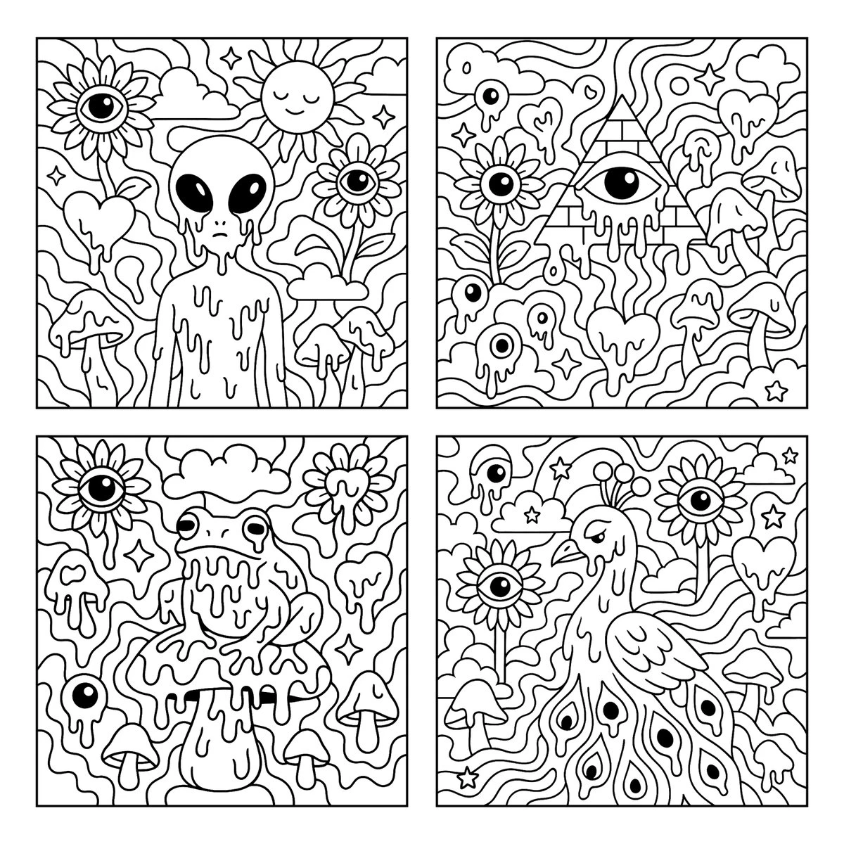 融化奇幻涂色页