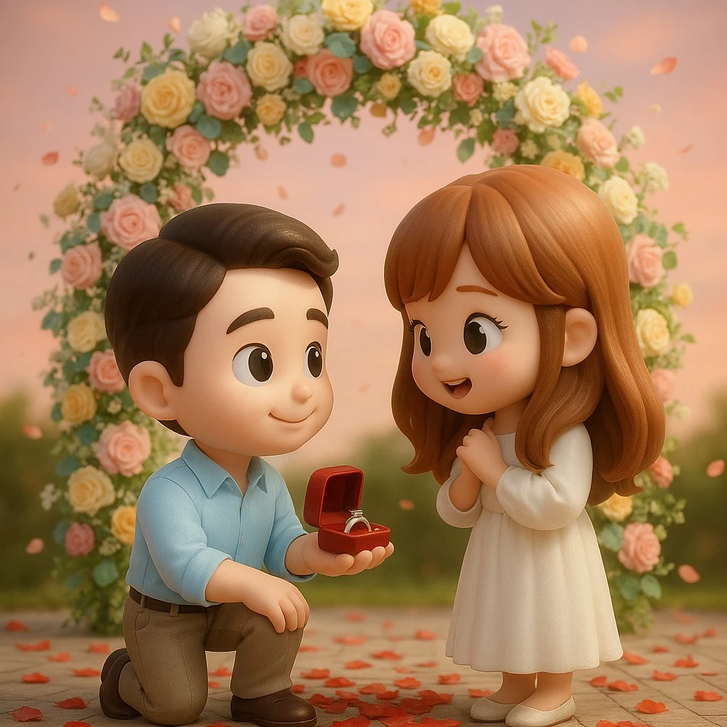 Q版3D求婚场景设计