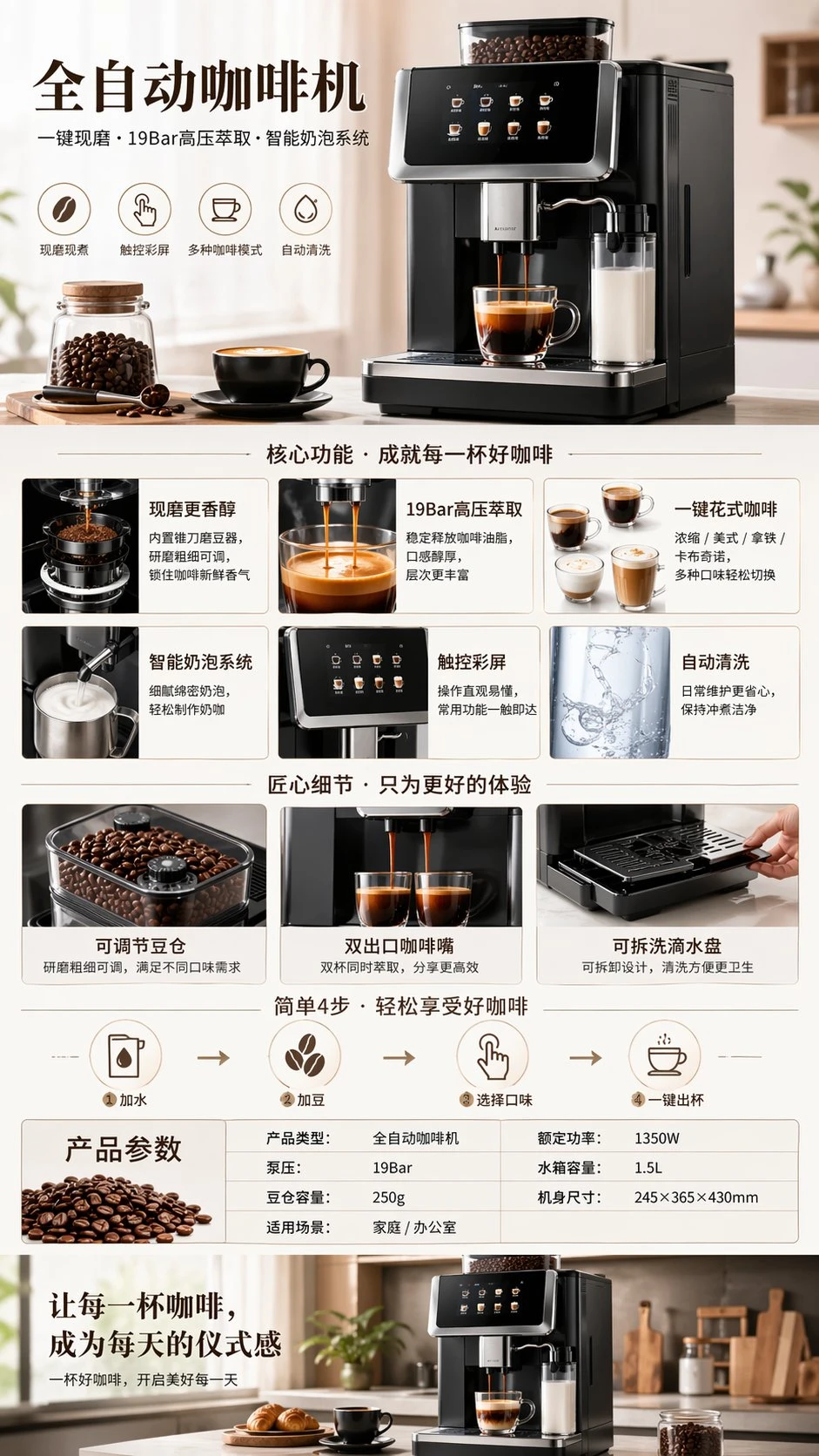 全自动咖啡机详情页