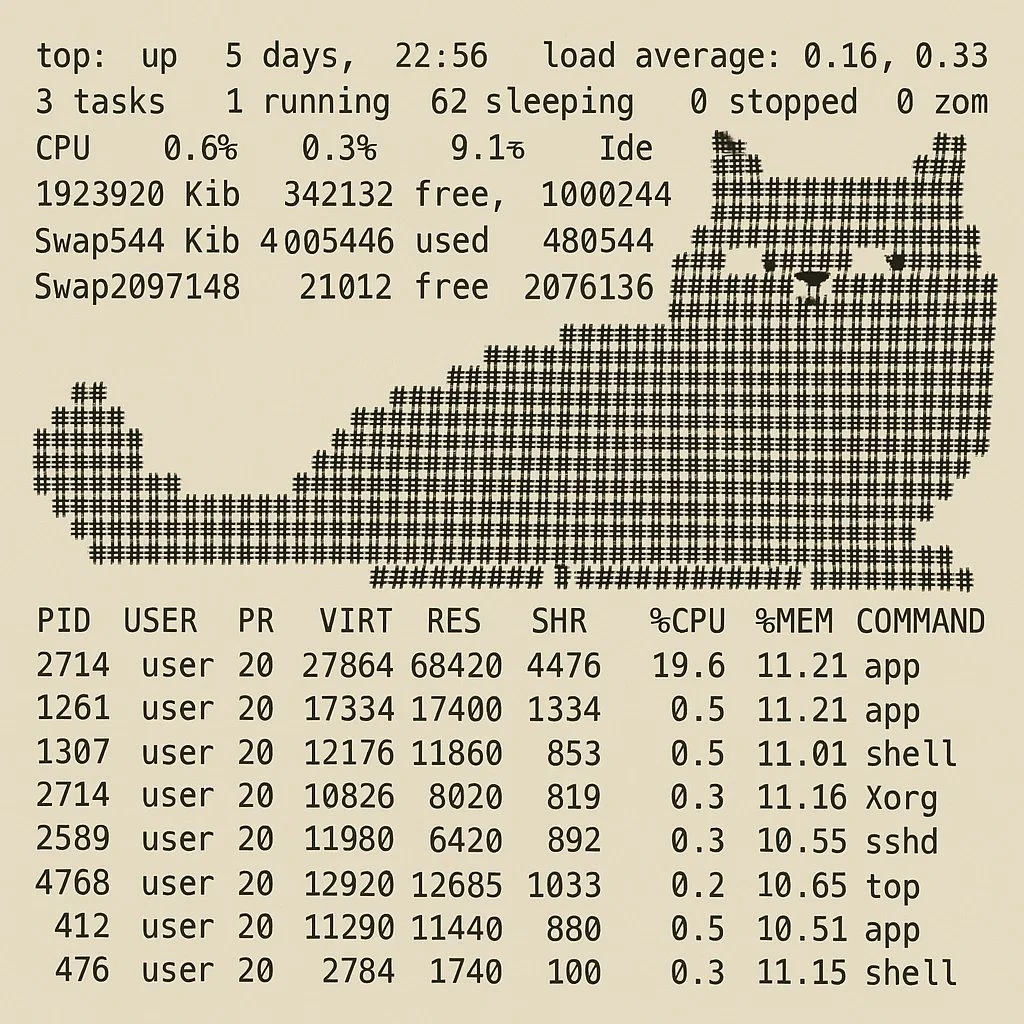 UNIX猫形进程监控图