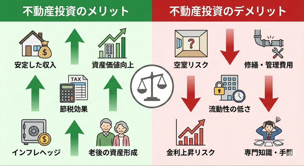 房地产投资的优缺点信息图