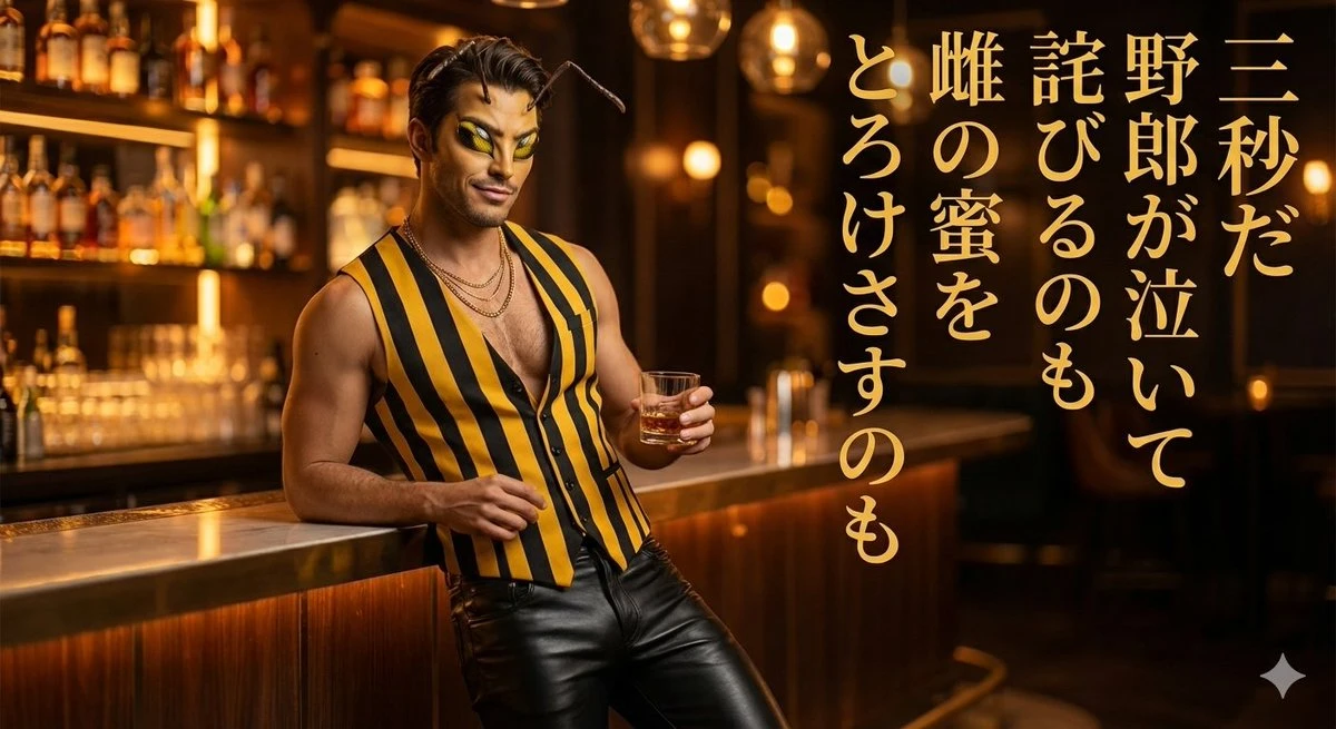 虫短歌×メンズナックル グラビア風フォト短歌