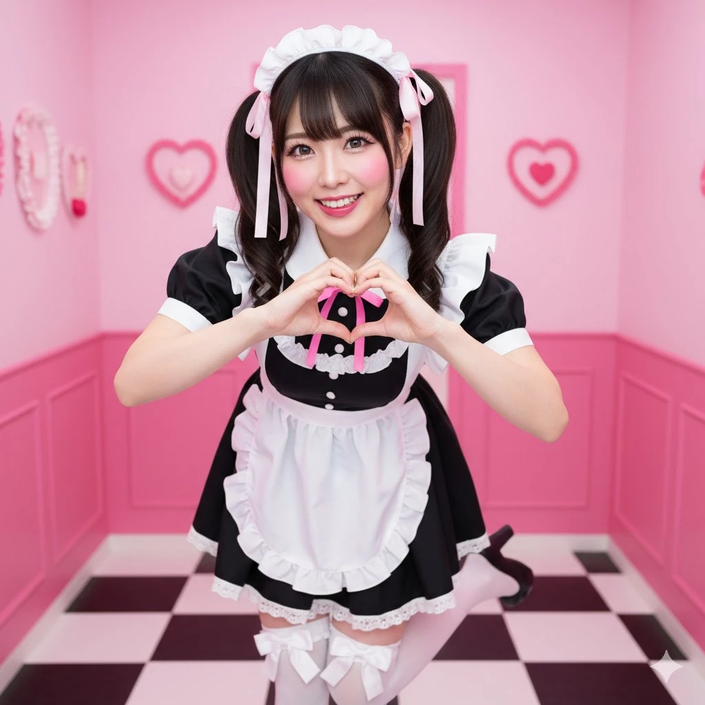 双马尾比心女生