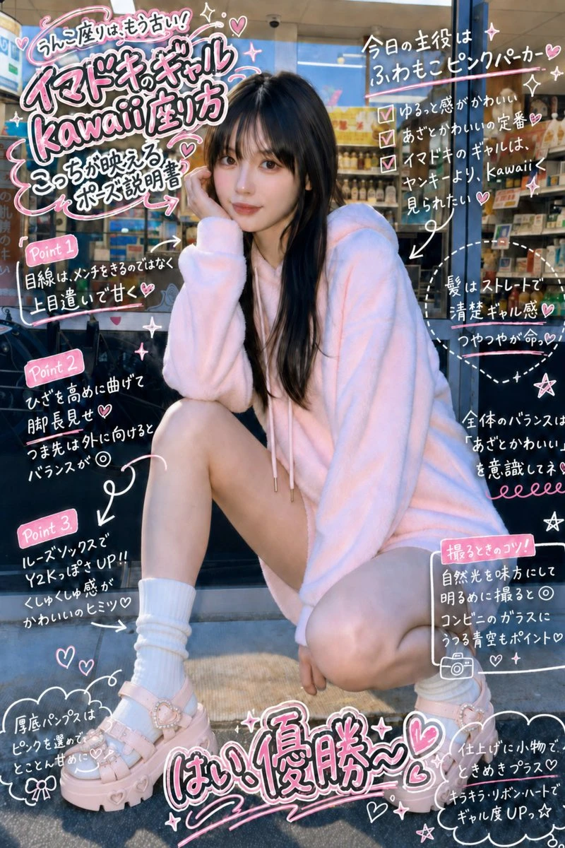 自然光下拍摄可爱姿势说明