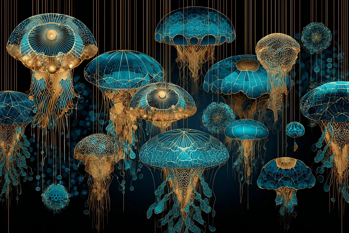 几何风格海底生物艺术