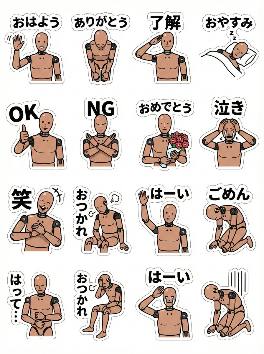 LINE 站立玩偶角色贴纸包(日文)_1