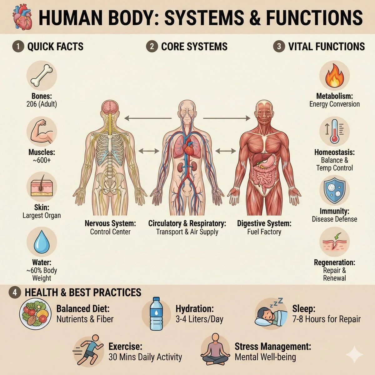 人体系统与功能超清解剖图解