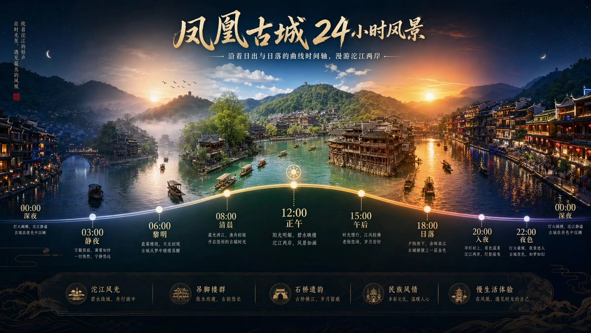 凤凰古城24小时风景