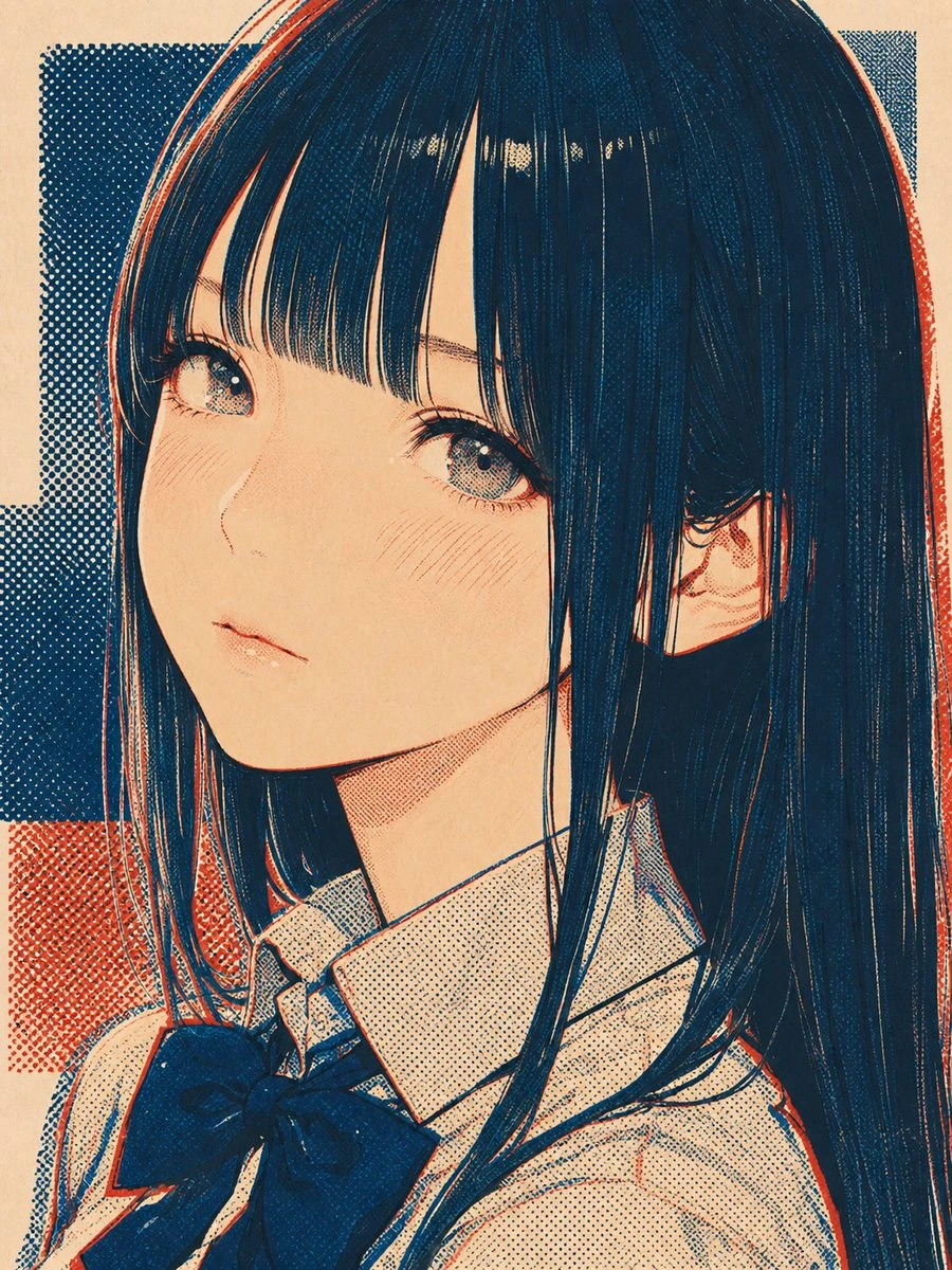 三色丝网印刷风格