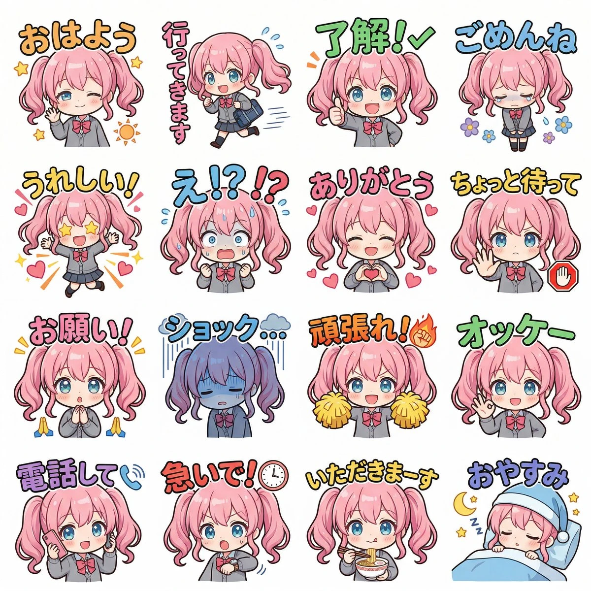 女高中生日常对话LINE表情包