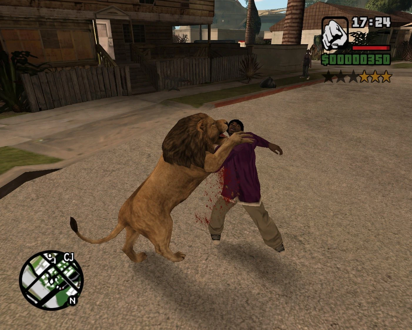 GTA圣安地列斯狮子攻击NPC