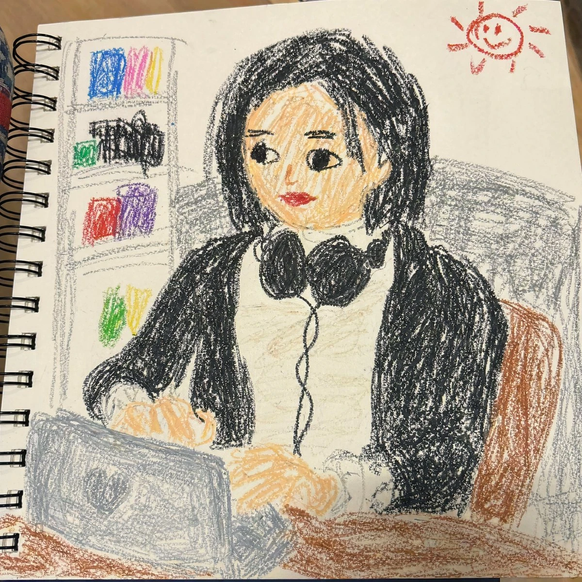 三岁儿童蜡笔画
