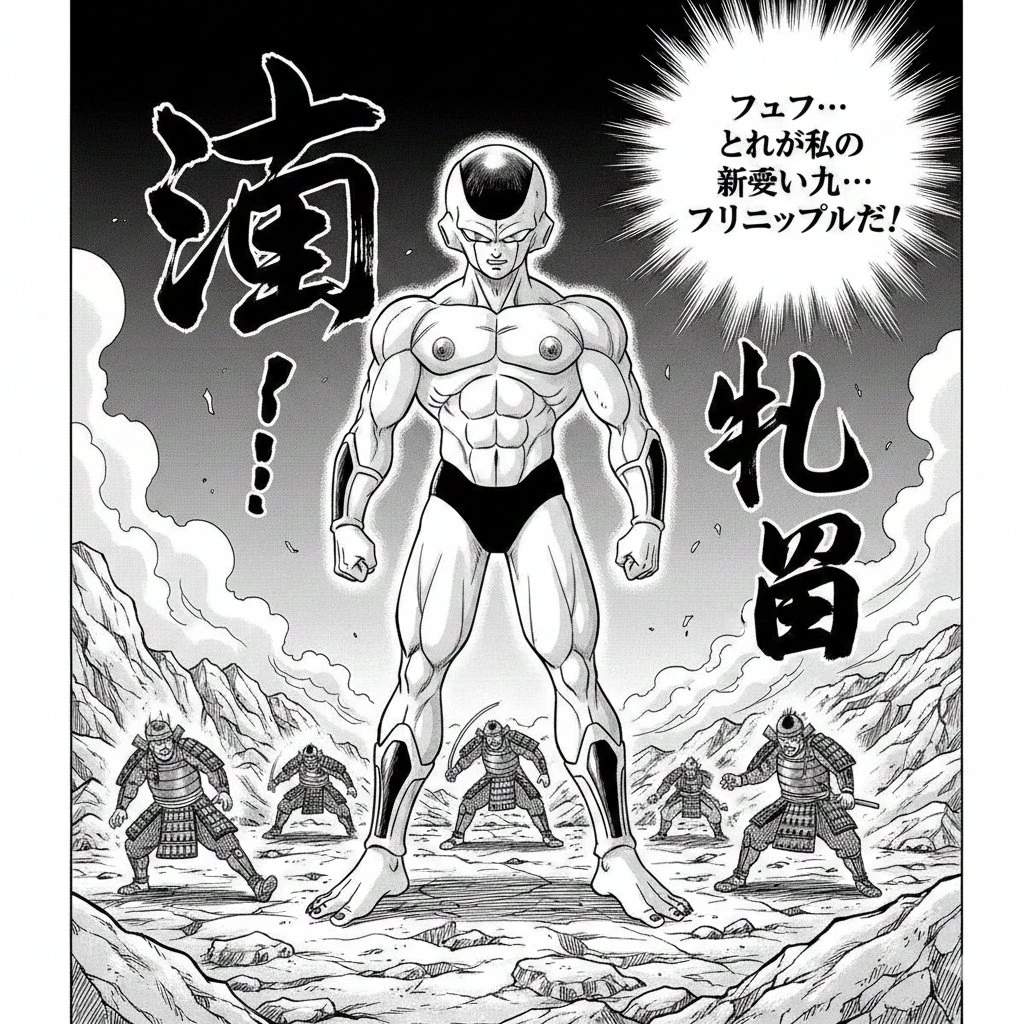 解放乳头主题的肌肉战士漫画插画