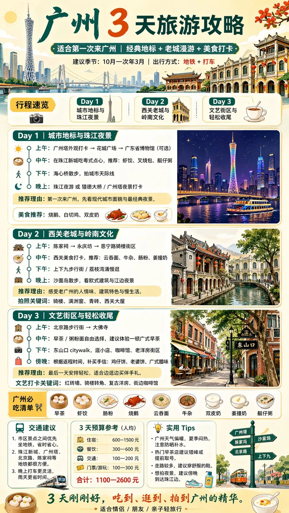 广州3天旅游攻略