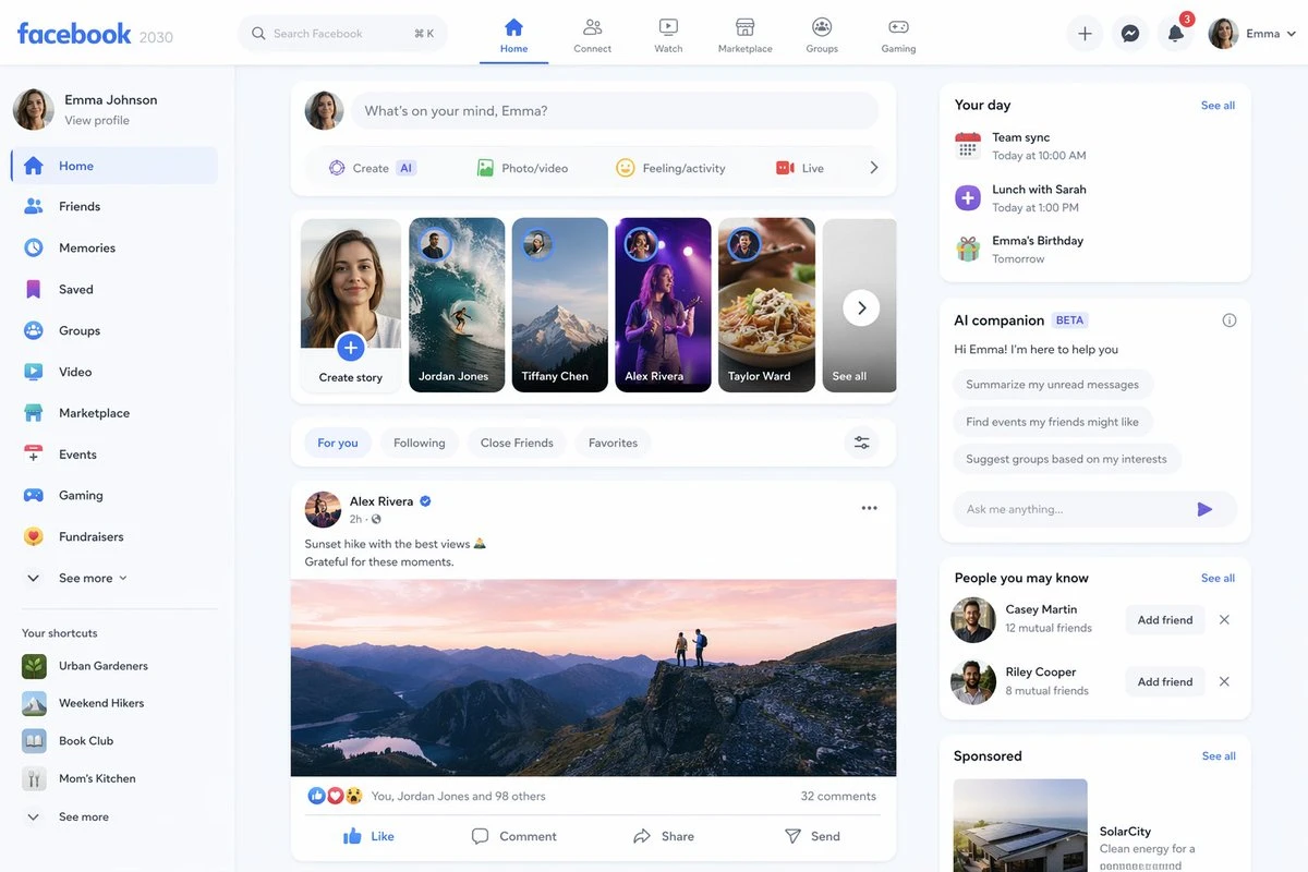 2030年Facebook界面概念图