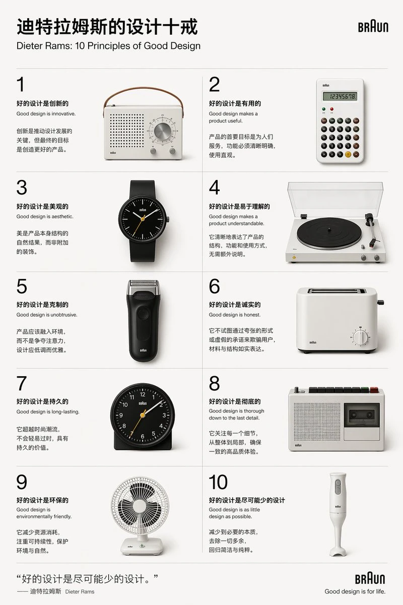 迪特拉姆斯设计十戒博朗产品海报