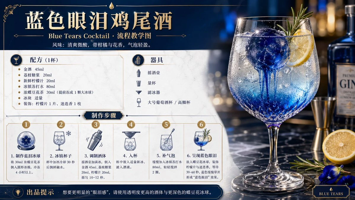 蓝色眼泪鸡尾酒海报