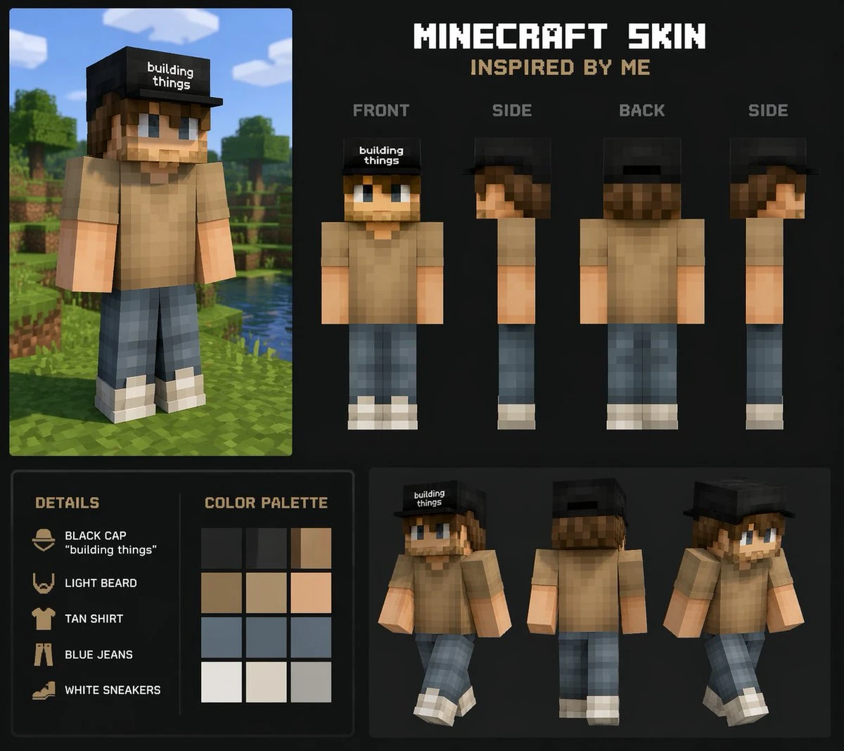 基于个人形象定制Minecraft皮肤