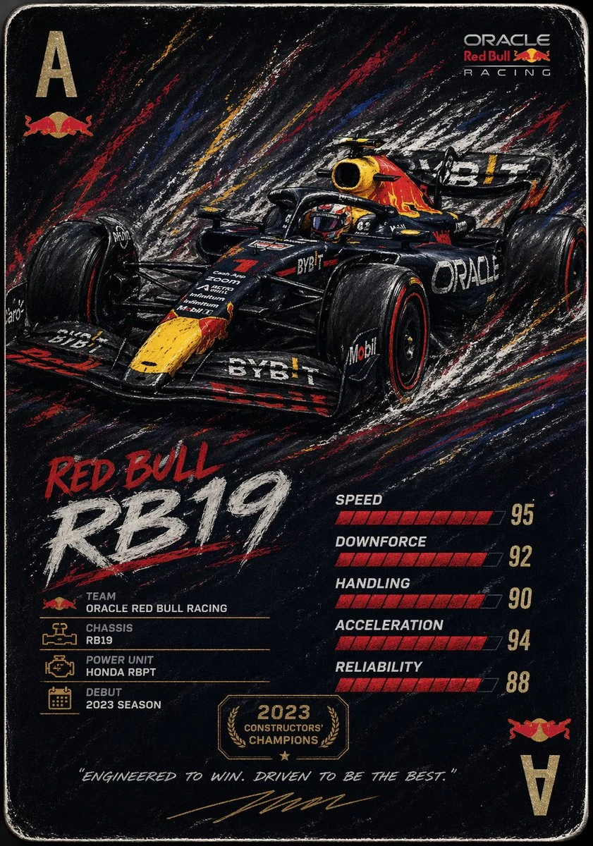 红牛RB19赛车卡牌设计