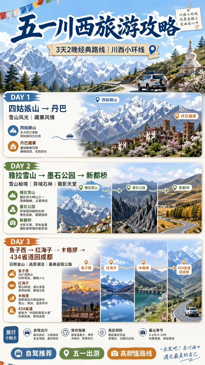 五一川西3天2晚自驾攻略