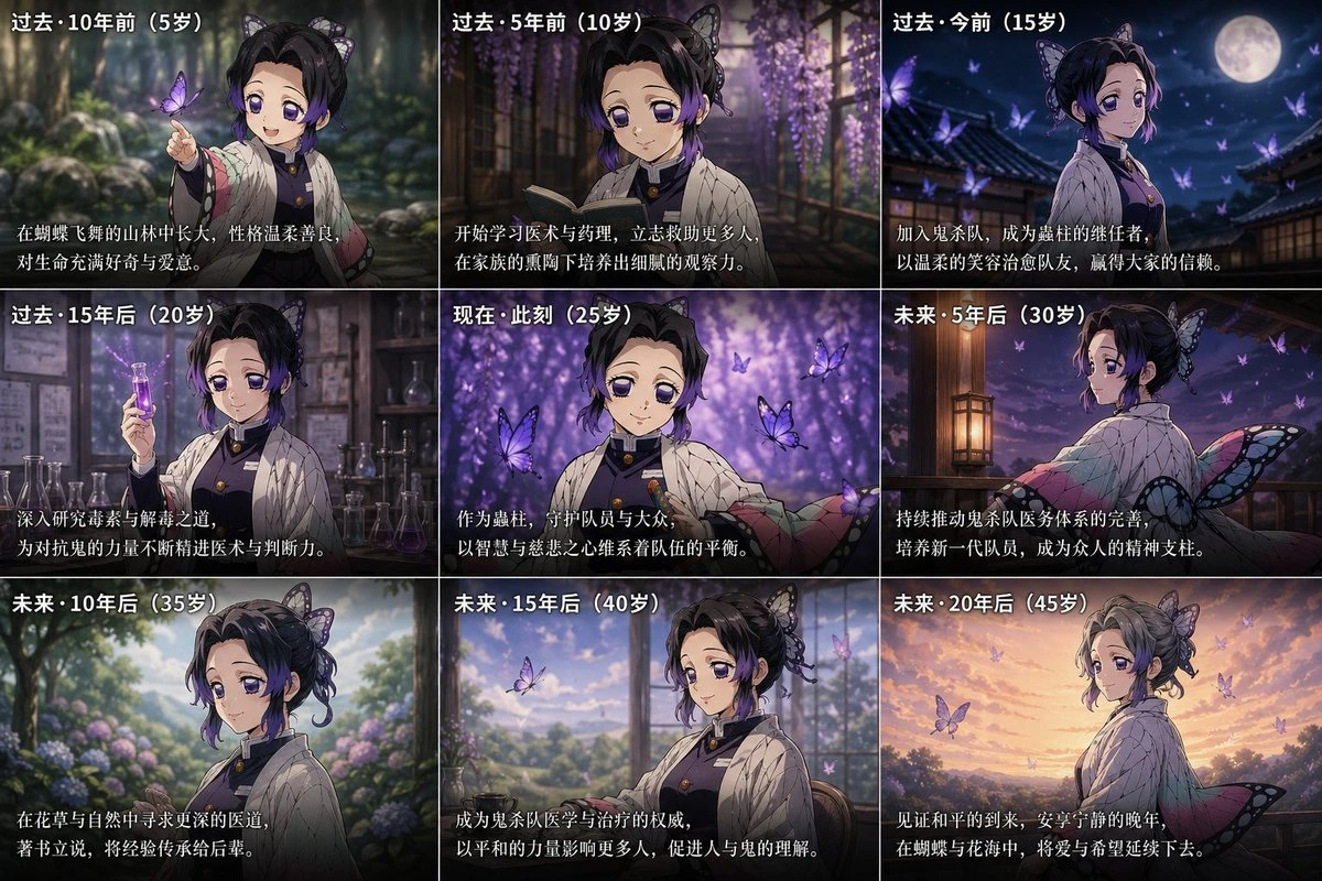 角色人生轨迹九宫格