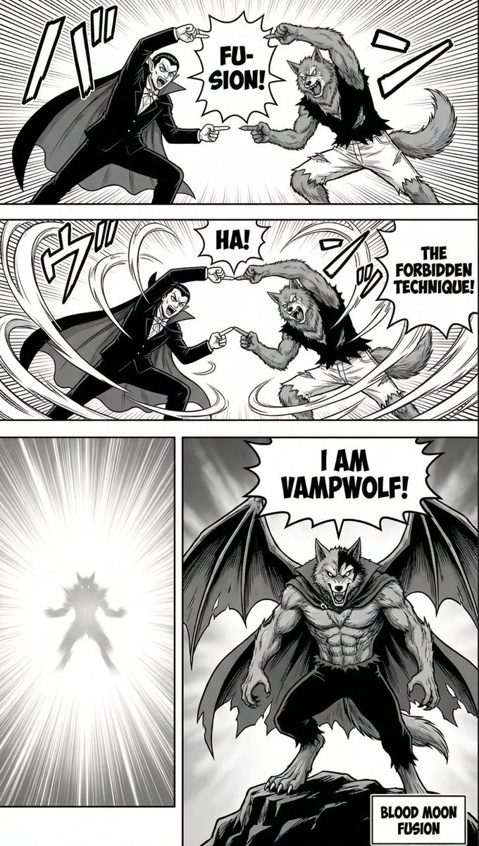 角色融合变身漫画页